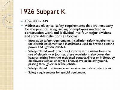 What Topic Does 1926 Subpart K Cover in Osha?