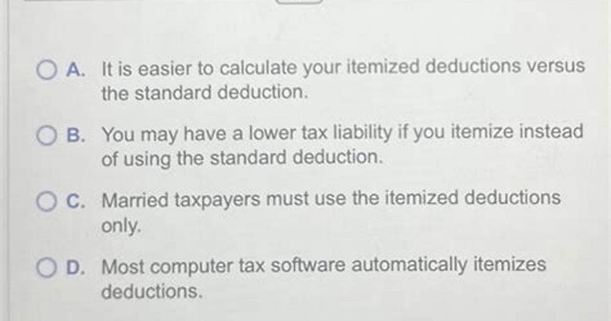 When Might Someone Use Itemized Deductions Instead of Taking the Standard Deduction?