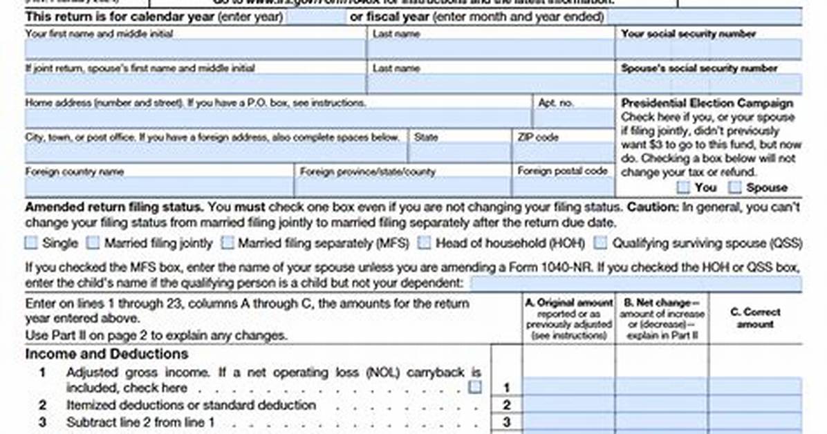 When to Use Form 1040X Instead of 1040Nr?