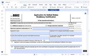 When to Use Form 8802, Application for Us Residency?