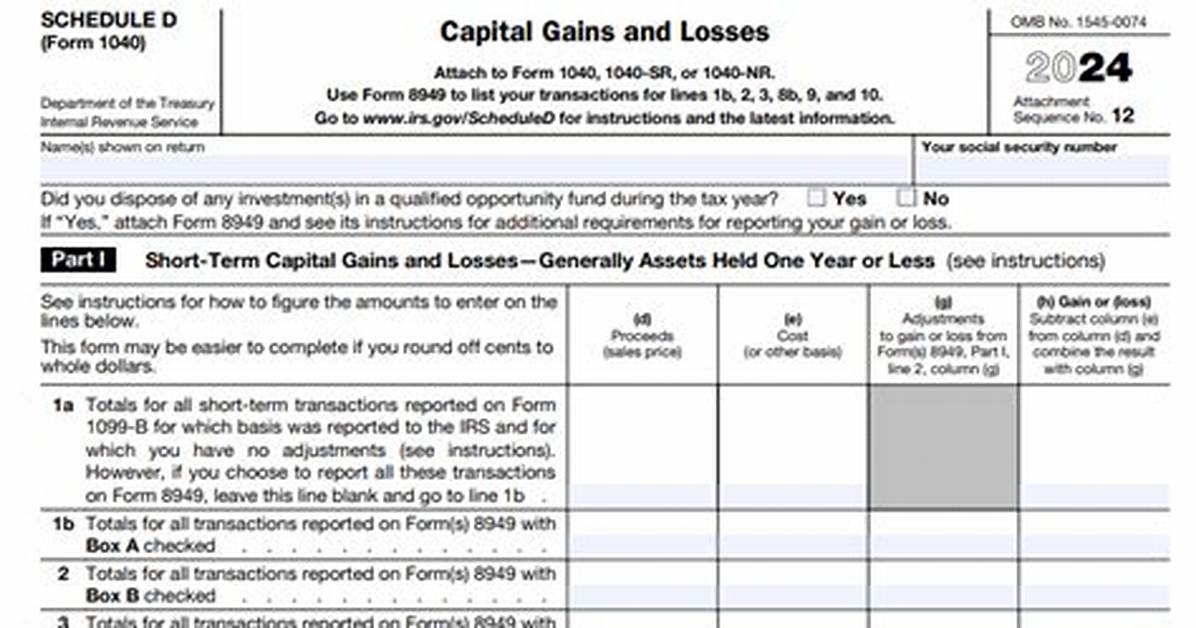 Where Do Capital Gains Go on 1040 for 2018?