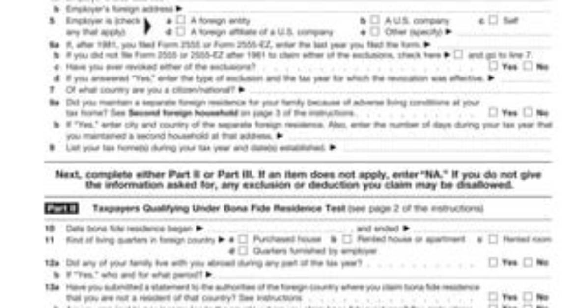 Where to Report Foreign Earned Income on Your Us Tax Return?