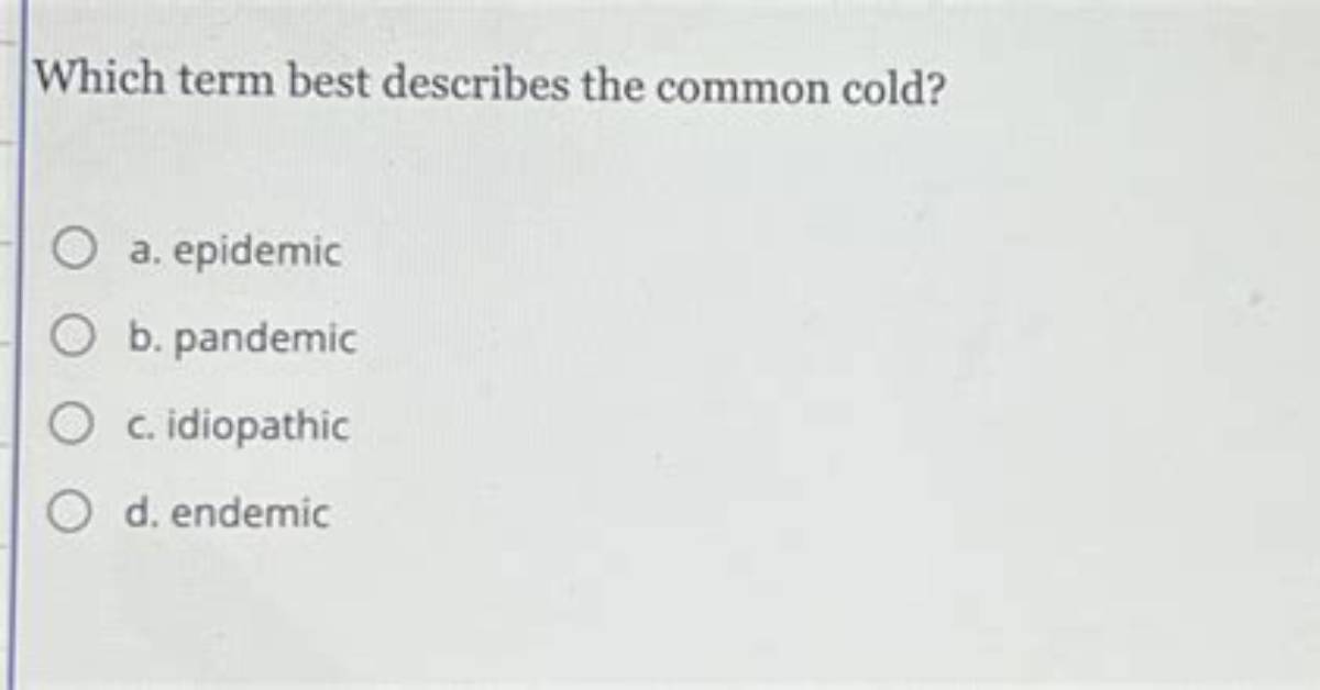 Which Best Describes How the Common Cold Spreads in the Human Body