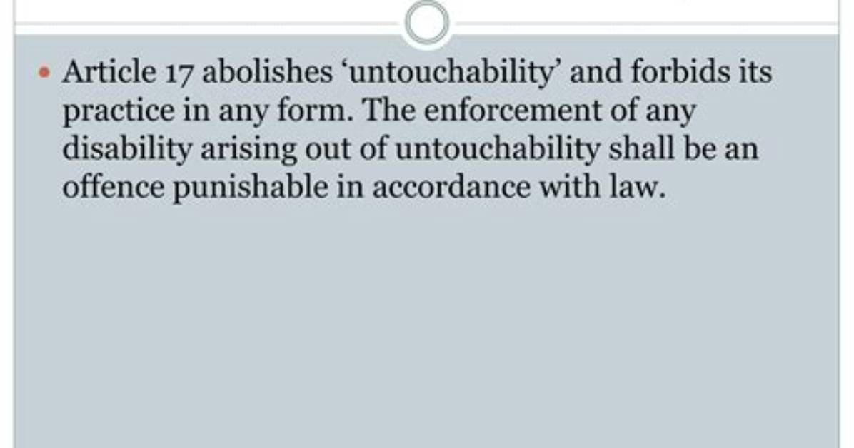 Which Fundamental Right Abolishes Untouchability?