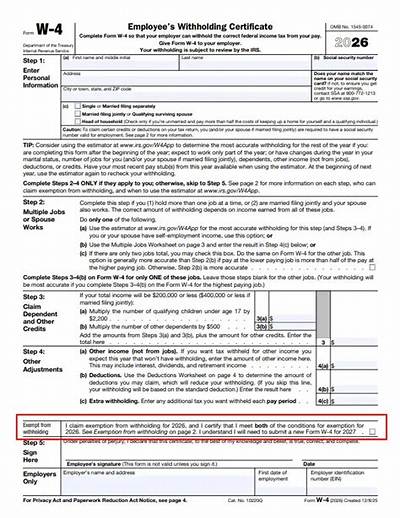 Who Are Exempt from Withholding?