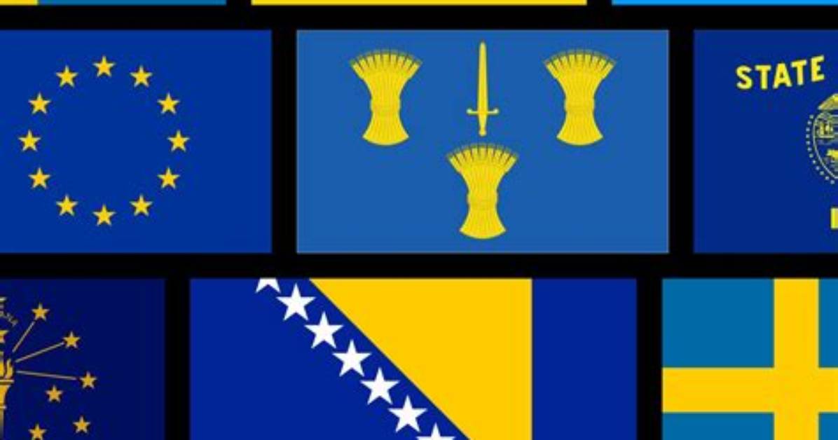 Who's Flag Is Yellow Blue and Red?