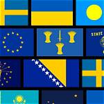Who's Flag Is Yellow Blue and Red?