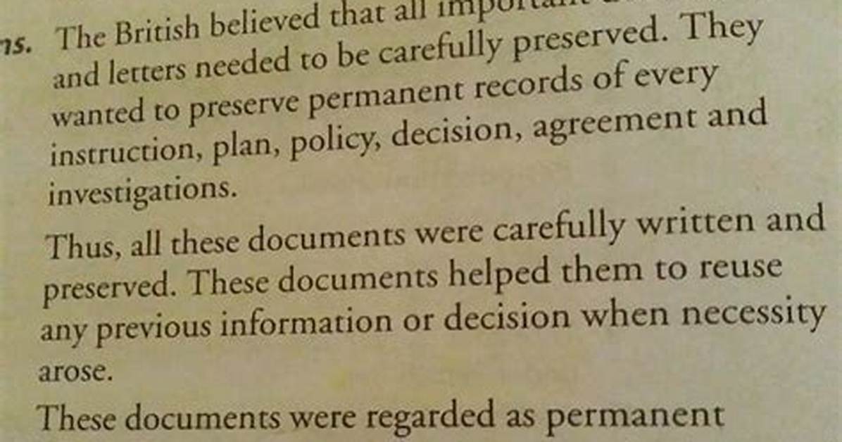 Why Are Official Records Important for British Administration?