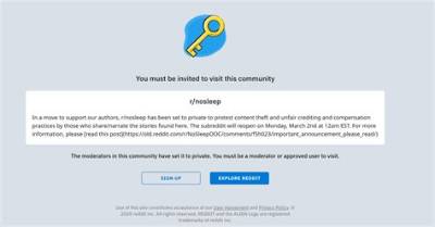 Why Did the Subreddit R/Nosleep Go Dark? Writers Had Their Work Stolen