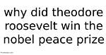 Why Did Theodore Roosevelt Win the Nobel Peace Prize Quizlet