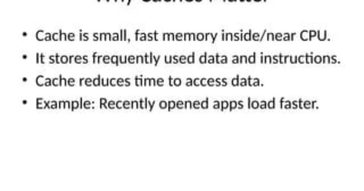 Why Is Caches Used?