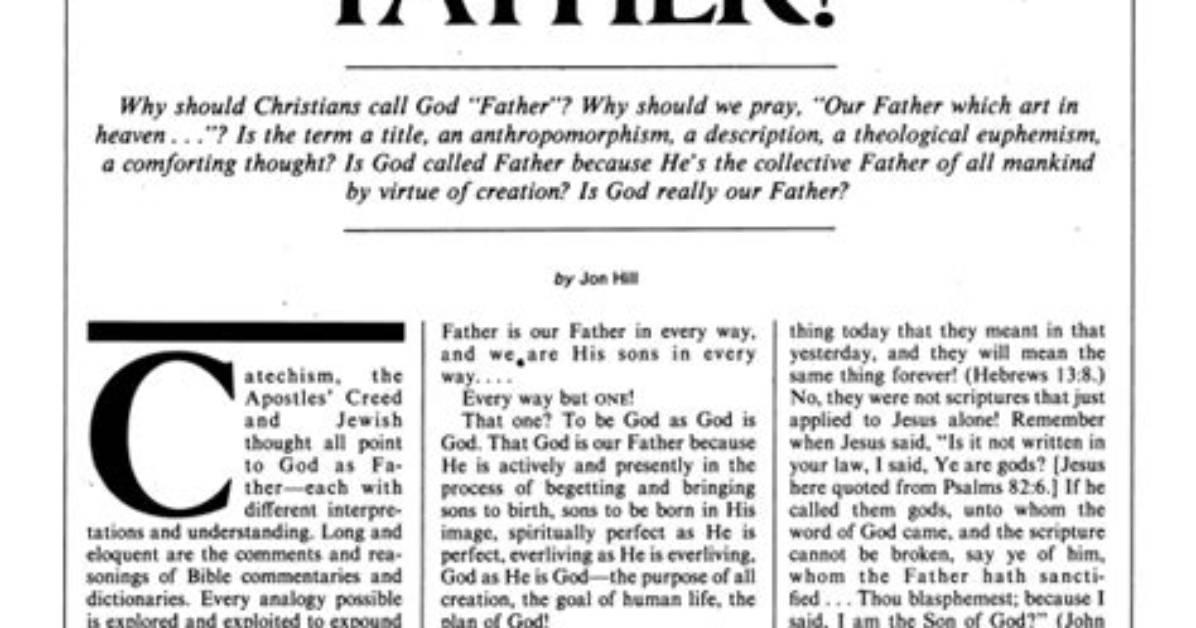 Why Is God Called Father?